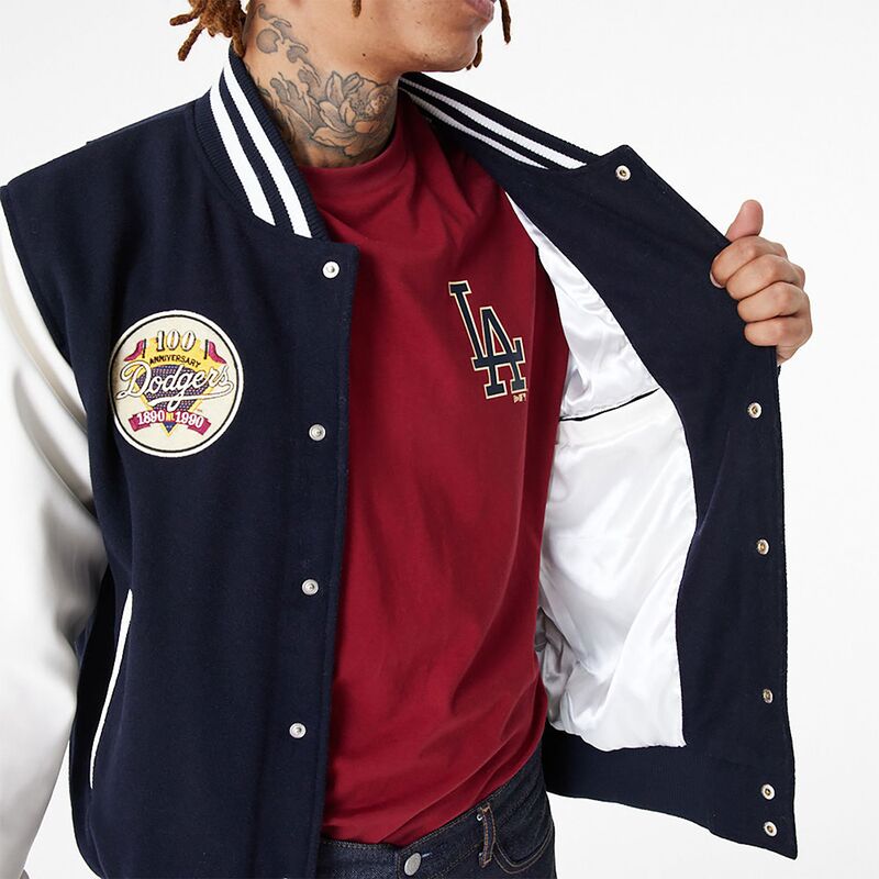 NEW ERA LA DODGERS MLB LARGE LOGO VARSITY JACKET - NEW ERA LA